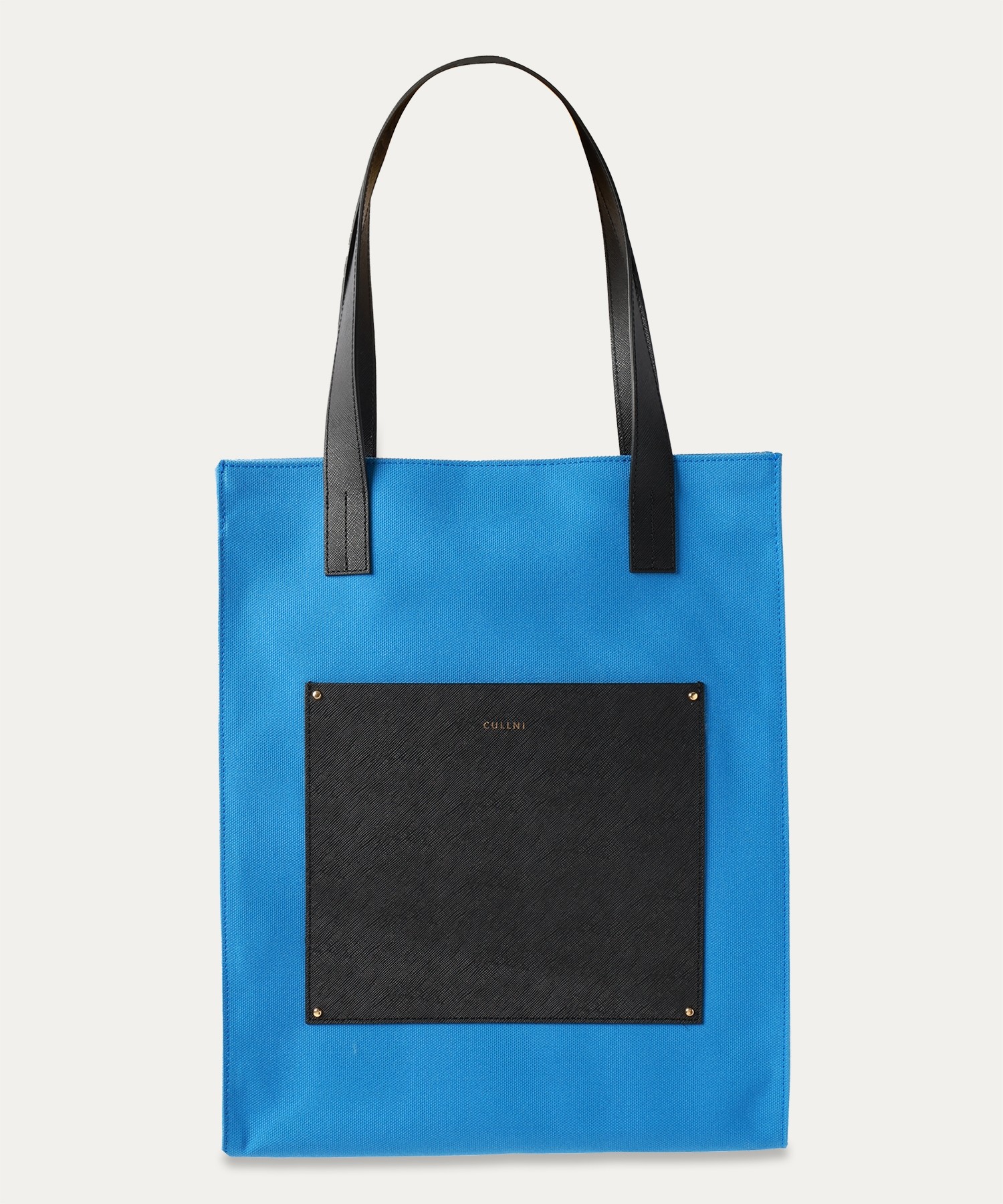 CULLNI ONLINE STORE / Leather Pocket Canvas Tote Bag
