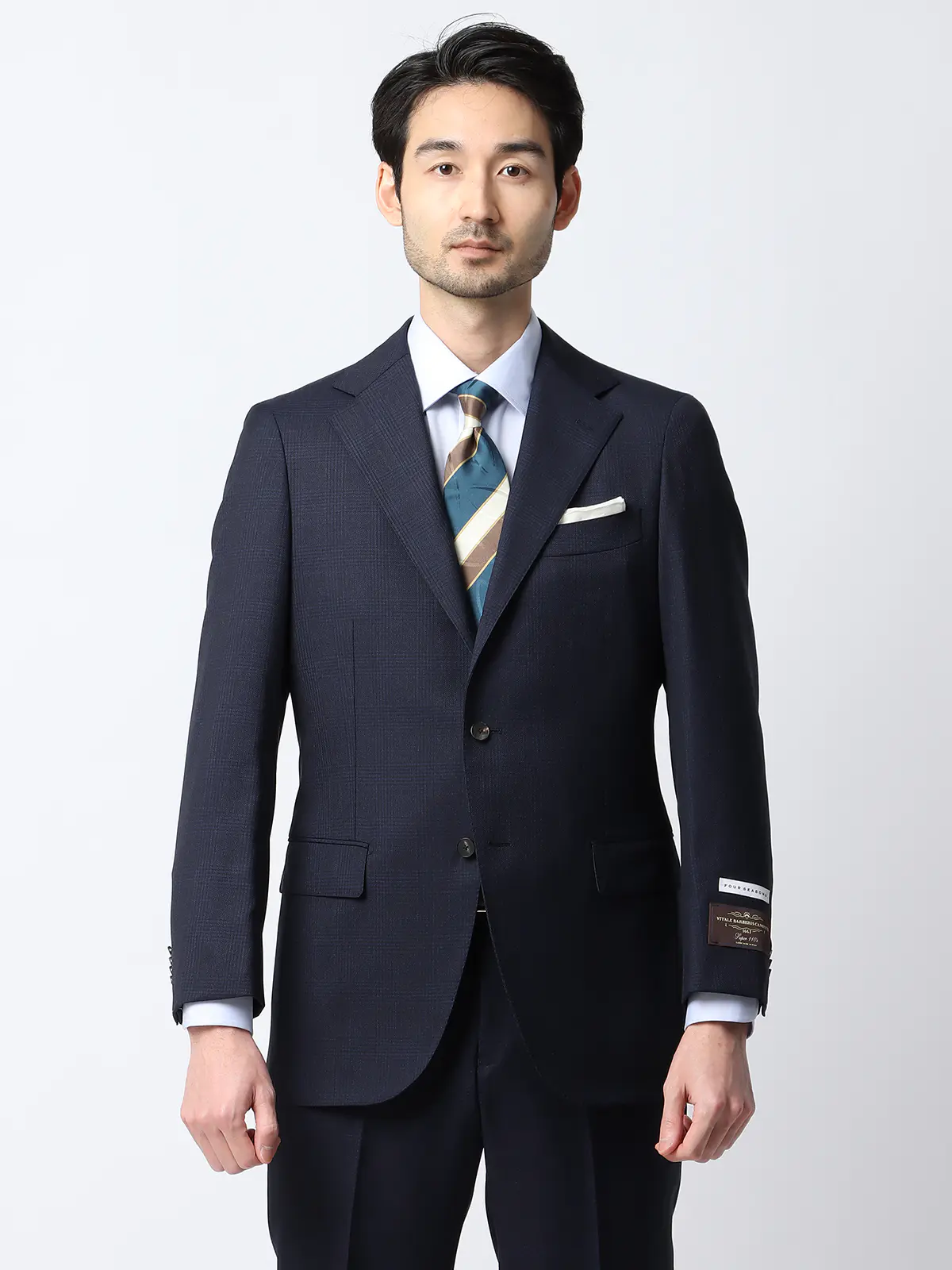 スーツ／3つボタン／CANONICO／SUPER110's／HAND MADE／グレンチェック
