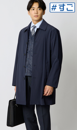 ステンカラーコート【THERMO ARENA】【＃すごコート】【3WAY