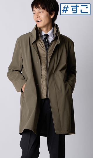 スタンドカラーコート【THERMO ARENA】【＃すごコート】【3WAY