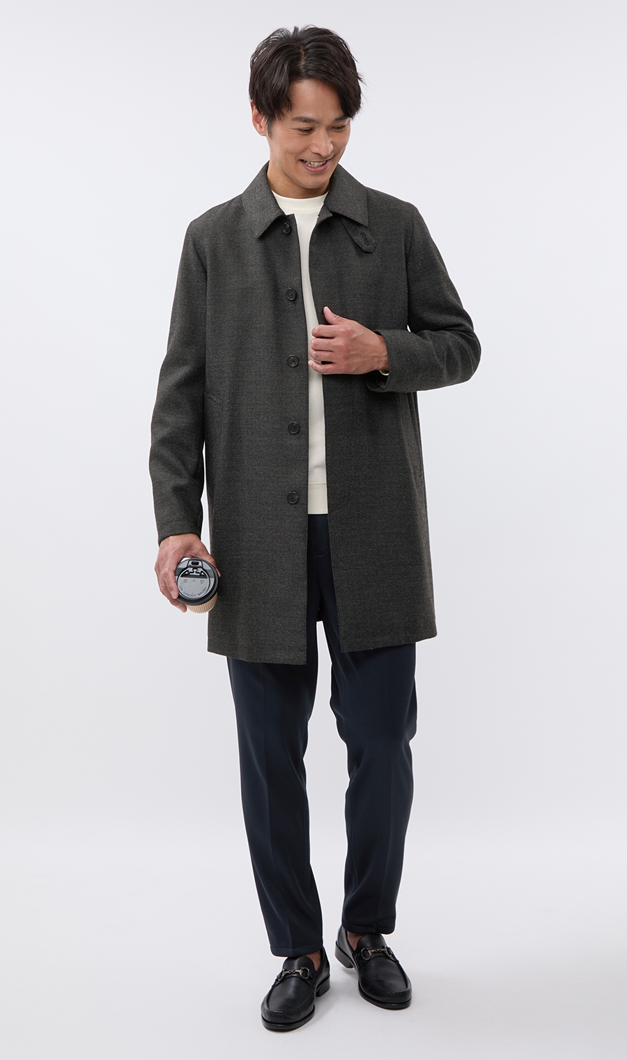 プレミアムステンカラーコート【ウール100%】 (7203R244-37) | Savile