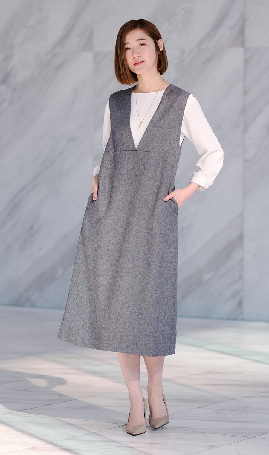 ジャンパースカート【ウォッシャブル】 (AOP4549-B) | ANCHOR WOMAN
