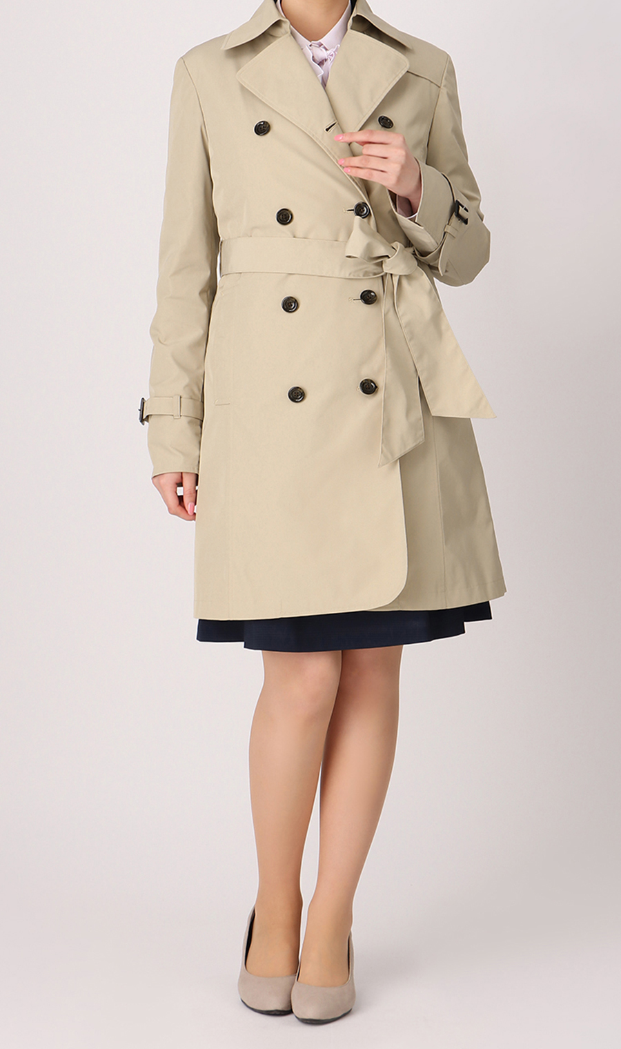 ダブルトレンチコート【撥水加工】【ミドル丈】 (PWH17600-41