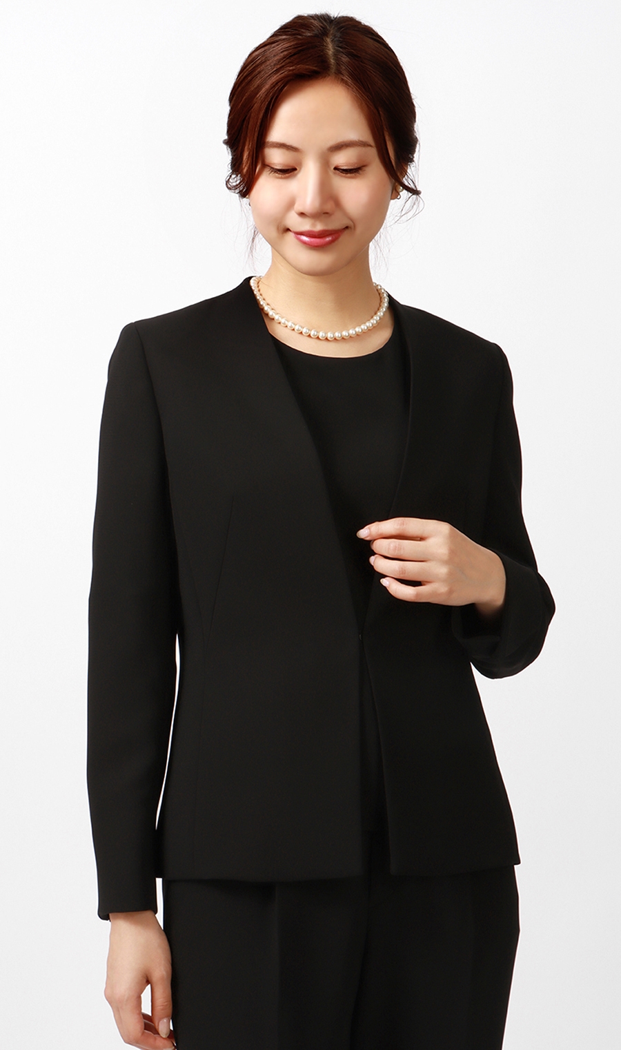 Vカラーフォーマルスーツ【3点セット】【ウォッシャブル】【裾上げ済み