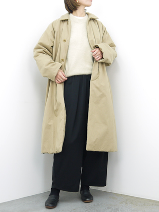YAECA（ヤエカ） 中綿入りステンカラーコートスタンダード[13554