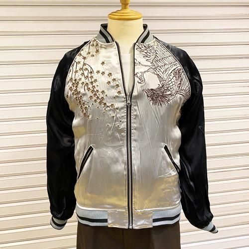 送料無料】絡繰魂 四神（白虎×朱雀） 刺繍リバーシブルスカジャン