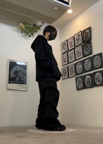 LAD MUSICIAN / SHAGGY SWEAT ZIP UP PARKA / BLACK - LAD MUSICIAN