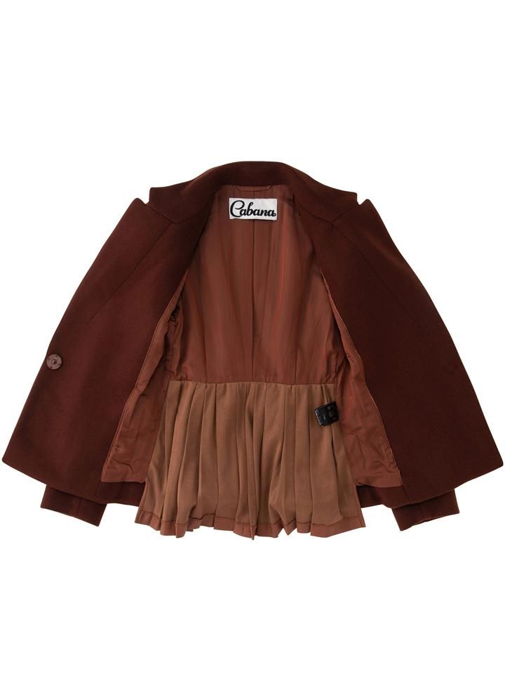 Cabana (カバナ) シングル1Bショートドレープジャケット ブラウン