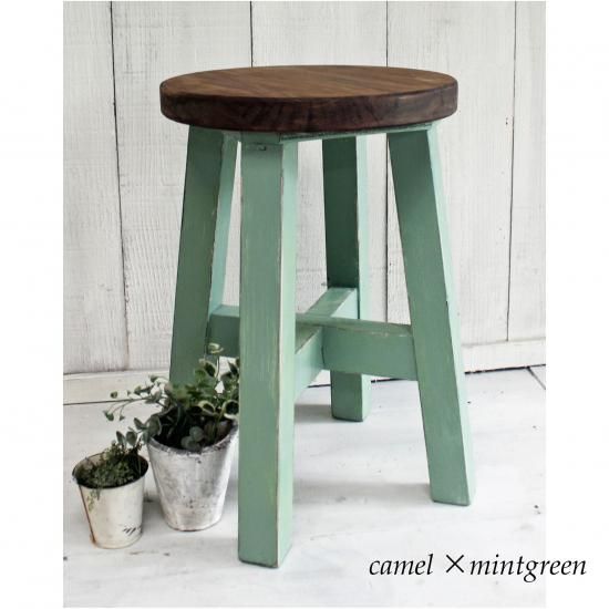 アンティーク風スツール 木製スツール - アンティーク風無垢材家具