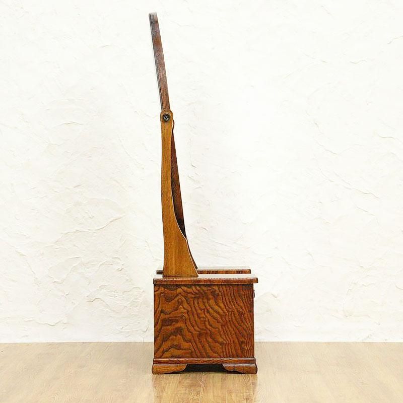 欅玉杢鏡台 鏡交換済み 大正ロマン化粧台