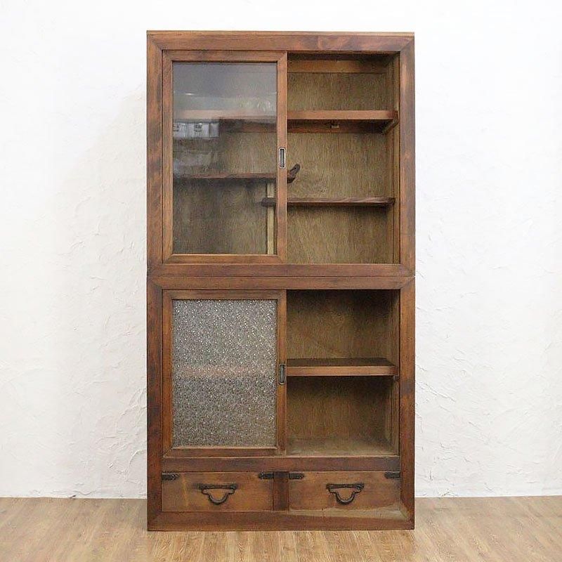 キャビネット 水屋箪笥 大正時代 杉製 引戸キャビネット