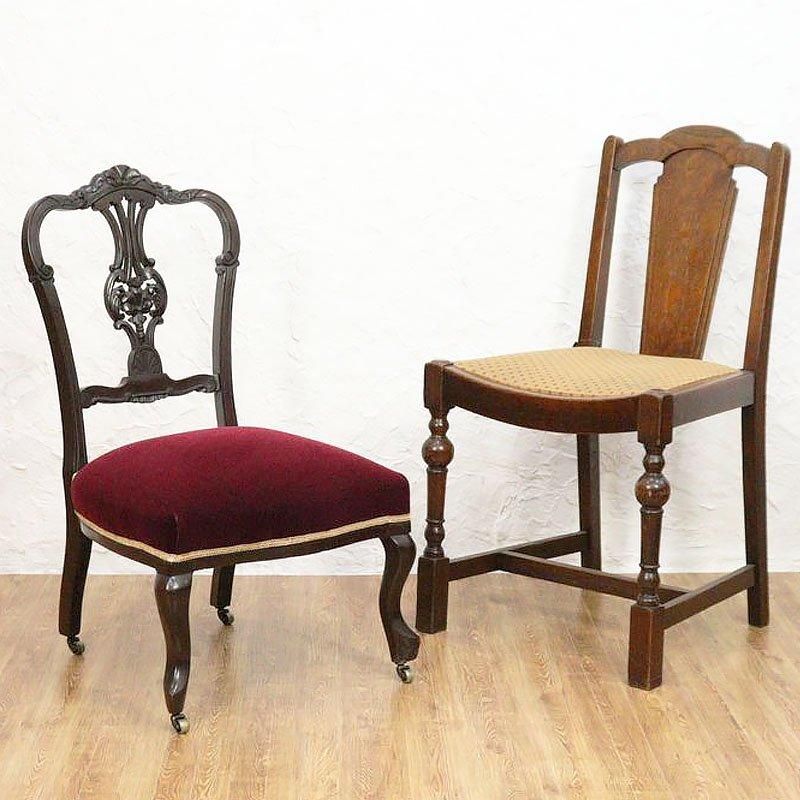 修復済みイギリス製マホガニーチェア｜幅48高さ82.5cm｜丁寧な職人技