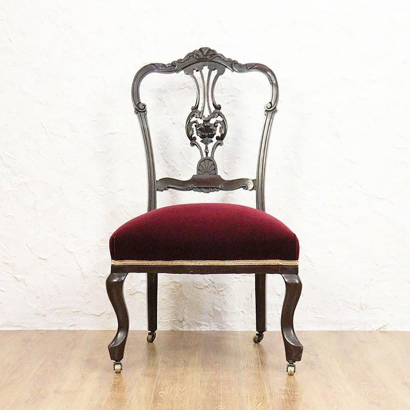 修復済みイギリス製マホガニーチェア｜幅48高さ82.5cm｜丁寧な職人技