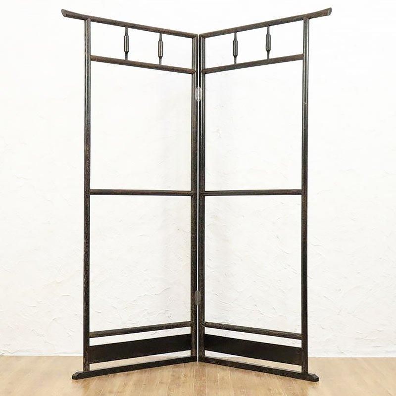 桑材 二つ折り衣桁 アンティーク着物掛け