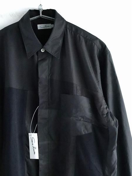 Sans limite (サンリミット) ブロード×MIX ボックスレギュラー比翼 シャツ