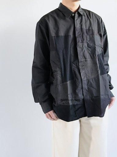 Sans limite (サンリミット) ブロード×MIX ボックスレギュラー比翼 シャツ