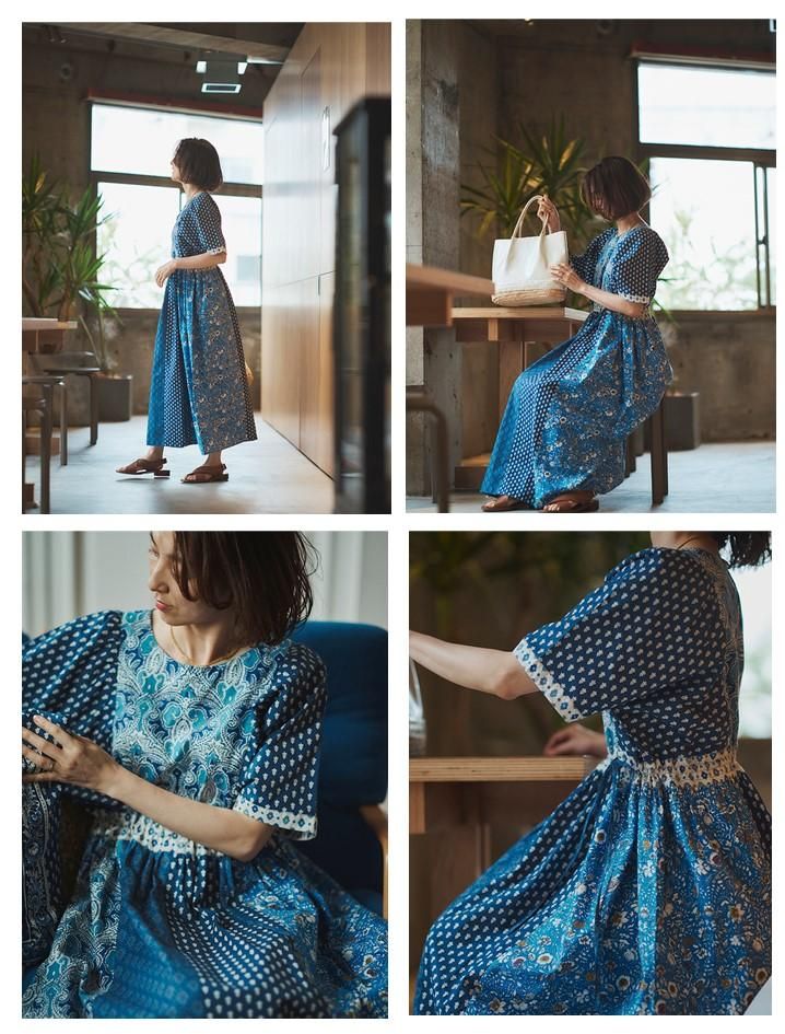 パッチワークワンピース（maiando✖Lilla Blomma） - Lilla Blomma