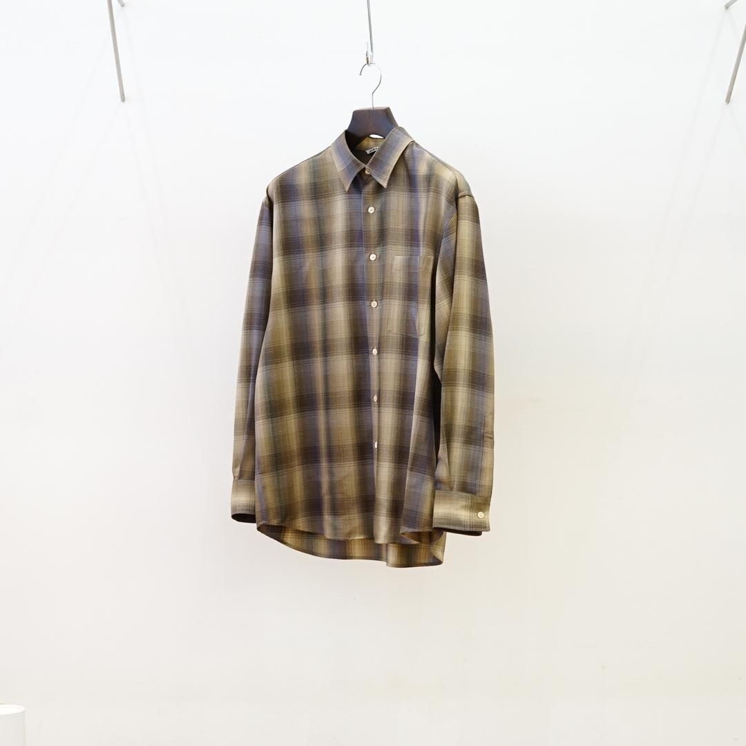 AURALEE (オーラリー) Super Light Wool Check Shirt(A25AS01LC)/Brown