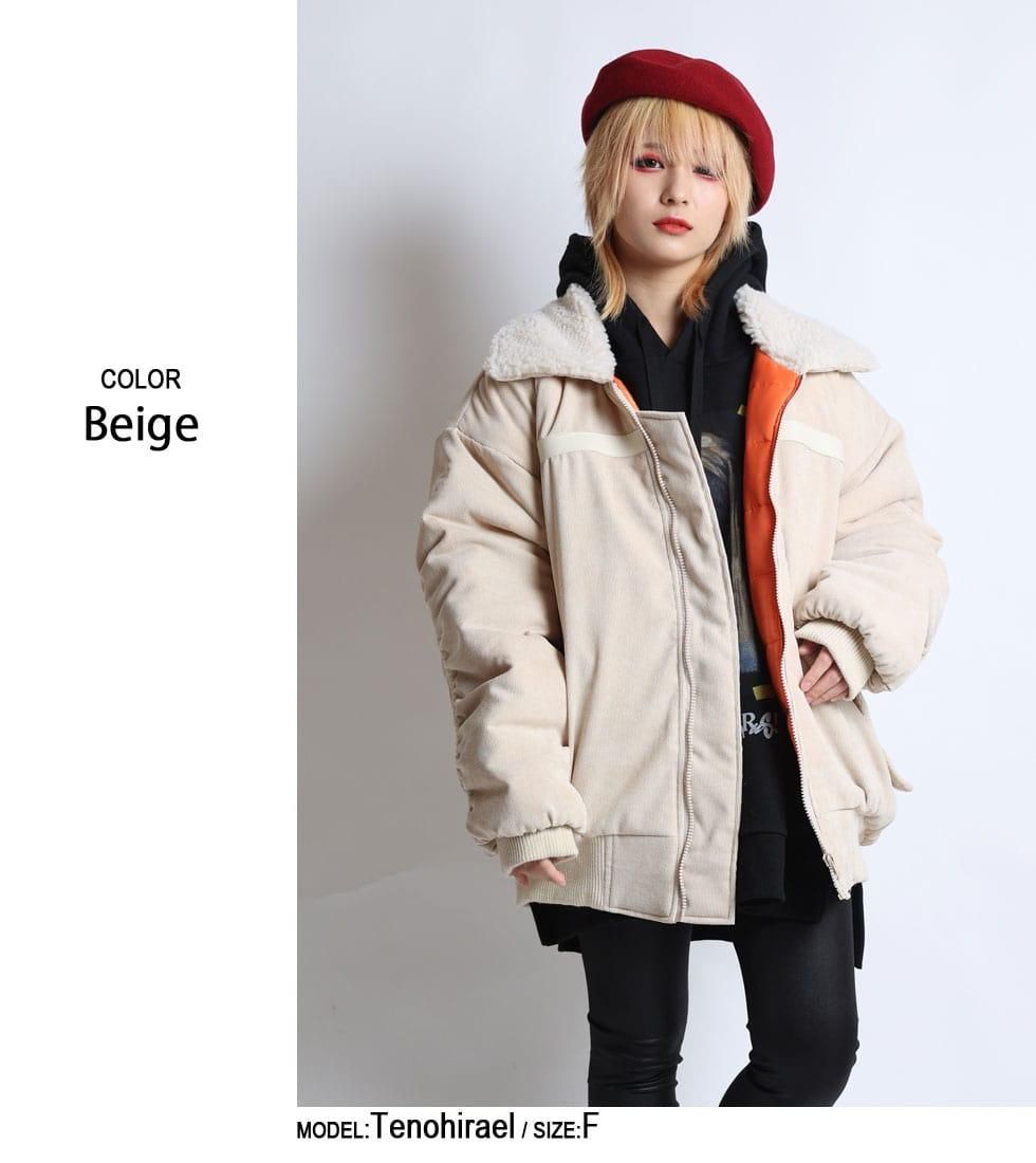 AinSophAur】コーデュロイ襟ボアブルゾン（男女兼用）