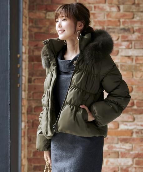 フォックスファーシャーリングダウンジャケット「D789」-RUIRUE BOUTIQUE