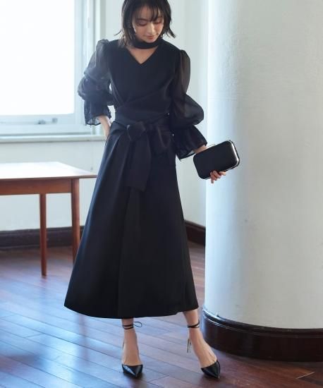 シアースリーブバックセパレートパンツドレス「PA1314」