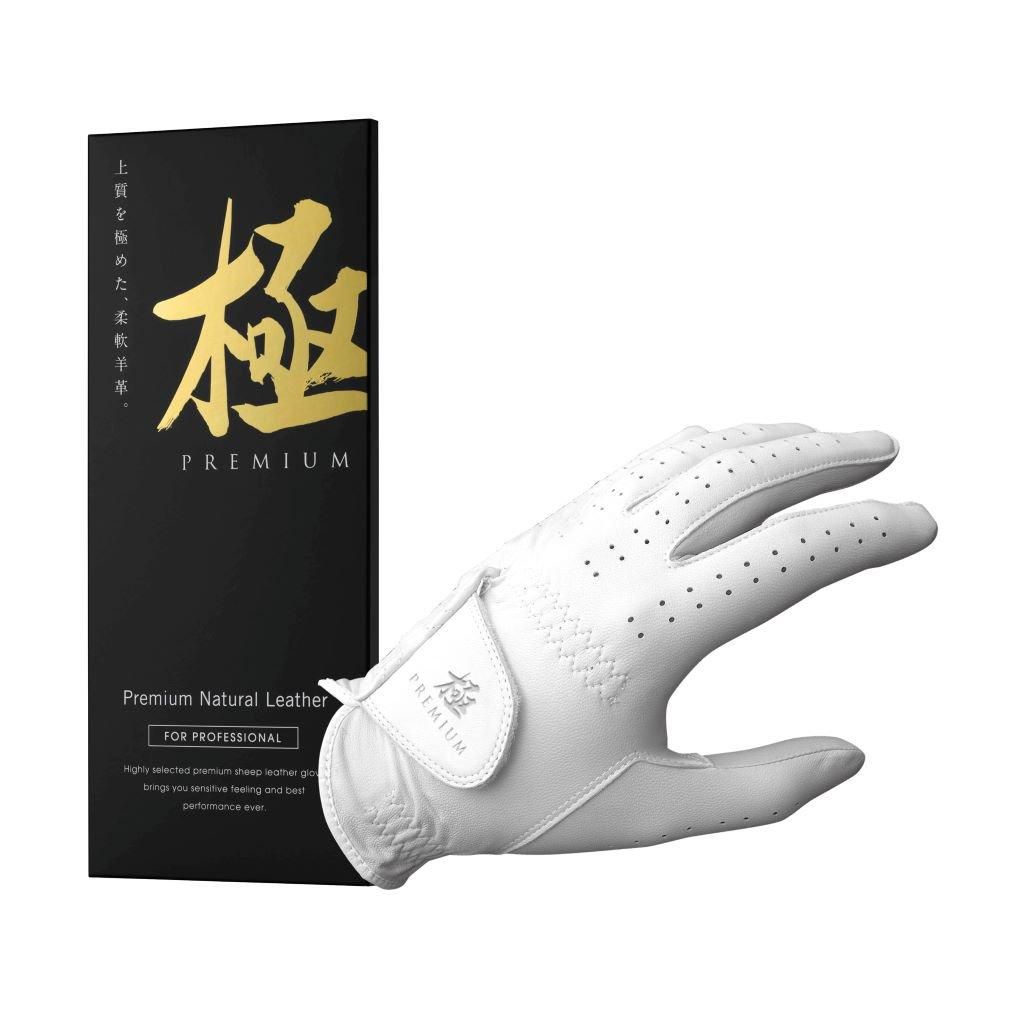 極PREMIUM Premium Natural Leather 天然皮革 ゴルフグローブ 左手用