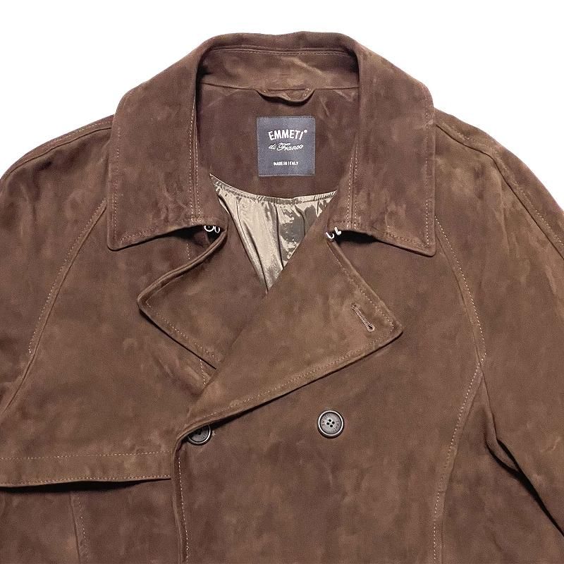EMMETI エンメティ KILLIN CAMOSCIO ゴートスウェード トレンチコート