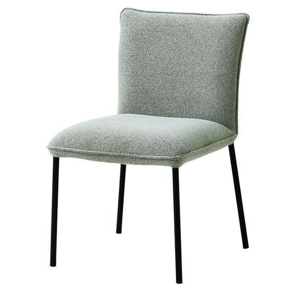 布貼り/ブラックスチールフレーム ダイニングチェアDC-169-F (ライト