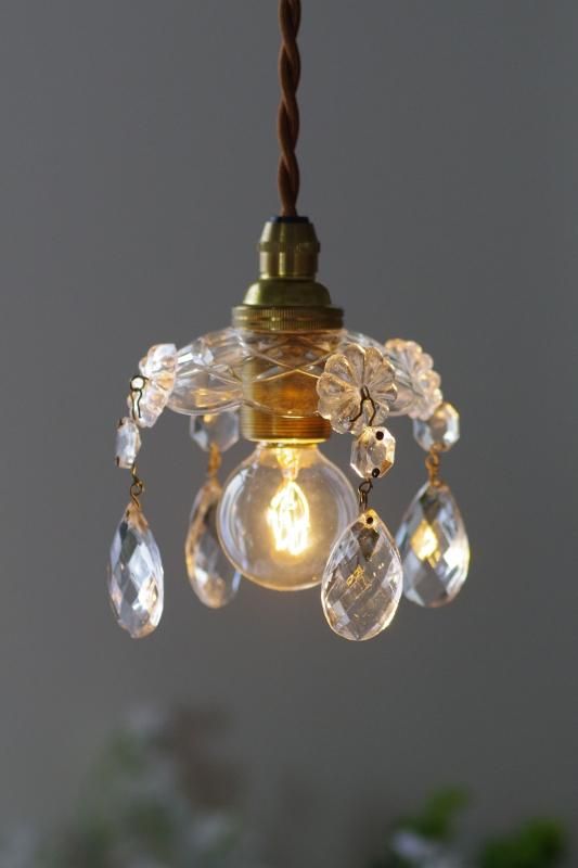 フランスアンティーククリスタルガラスミニシャンデリア