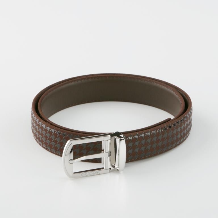 隼人 H-31ベルト［濃茶地×黒漆］：印傳屋公式オンラインショップ｜INDEN-YA