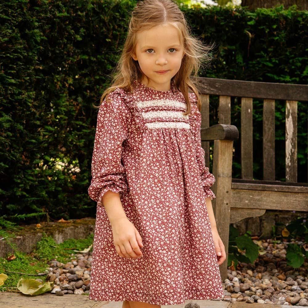 SALE40%OFF】Amaia Kids - Avie dress - Burgundy floral