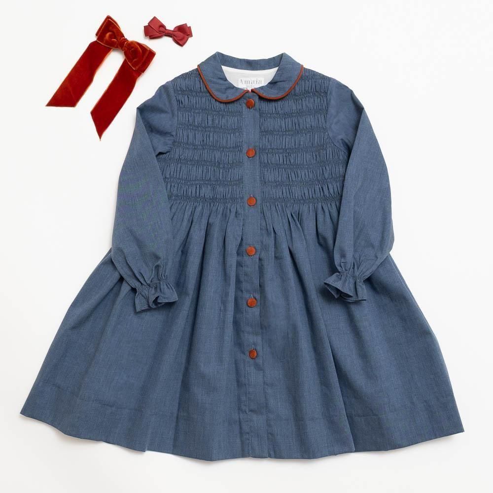 SALE50%OFF】Amaia Kids - Paris dress - Chambray アマイアキッズ