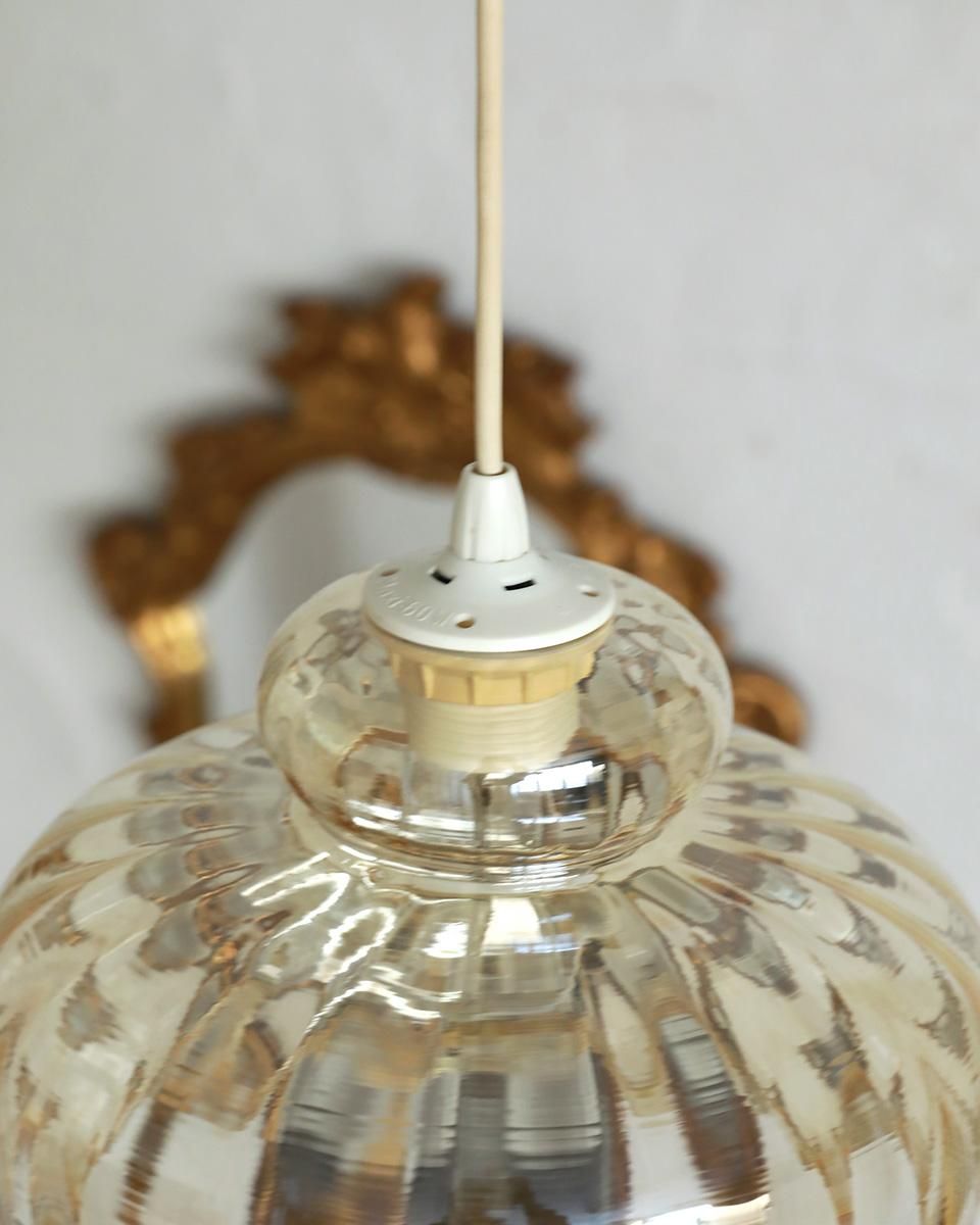 フランスアンティーク ガラスシェードランプ ペンダントランプ