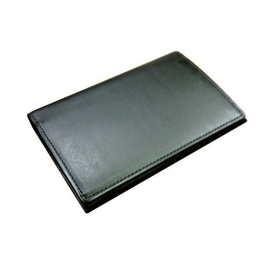 風琴マチ仕様名刺入れ カルロバダラッシ リスシオフルレザー ネロ