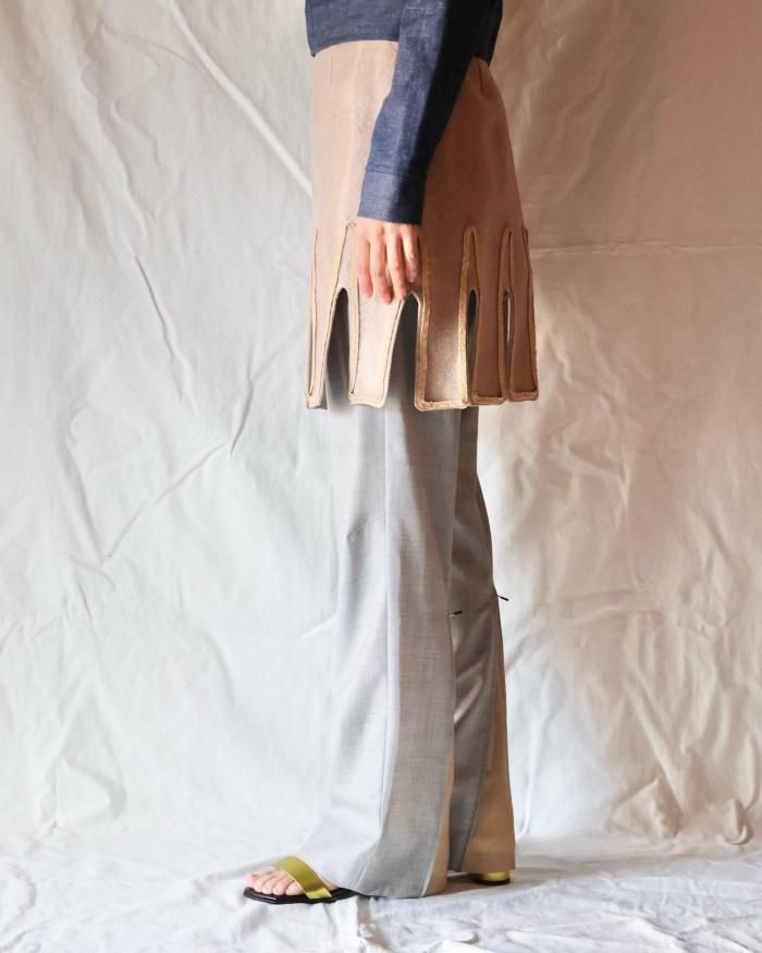 FUMIKA UCHIDA： JUTE/MESH MINI SKIRT - STRAW - ORANN ONLINE SHOP