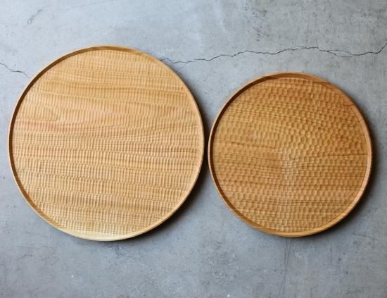 高塚和則 木工房玄 一人膳 丸盆 こだち彫り (特大・330mm) -lizm