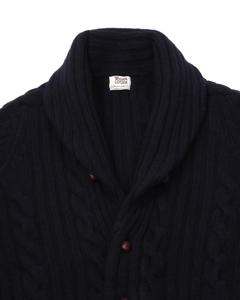 ケーブル編みショールカラーカーディガン 031-2421515｜William Lockie