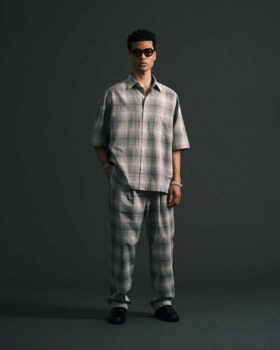 COOTIE/OMBRE CHECK 2 TUCK EASY PANTS - THUMBING ONLOINE STORE