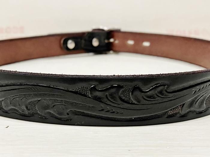 HTCベルト エンボスレザー エンドオンリー フラワースタッズ ベルト