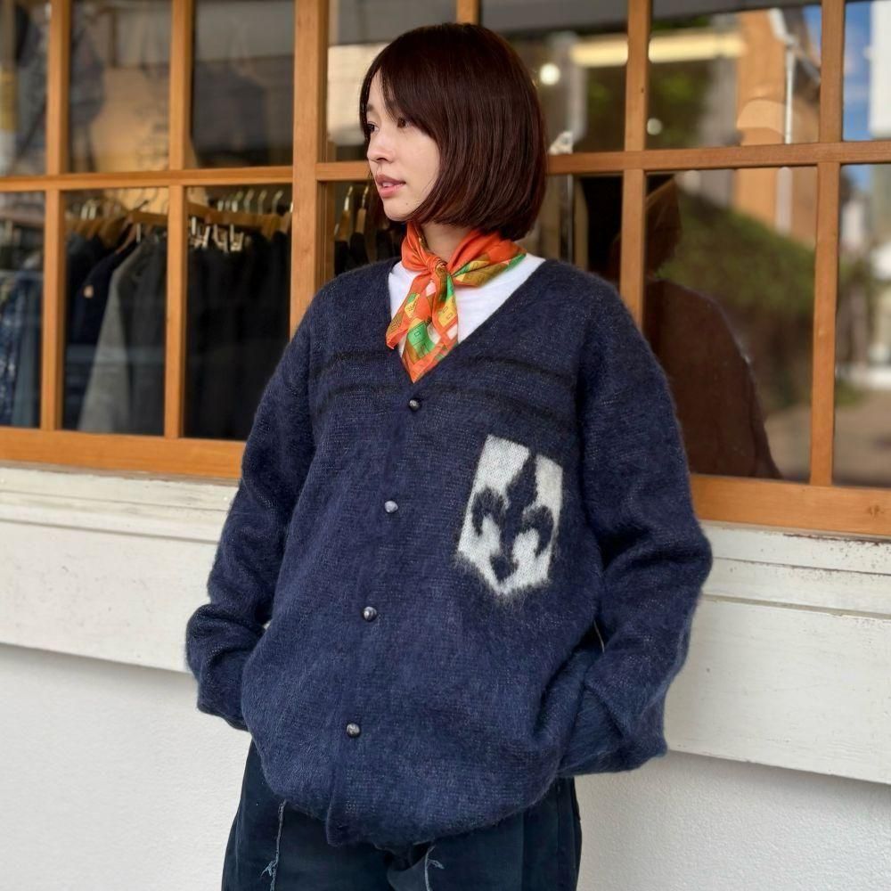 Needles（ニードルズ）〉Mohair Cardigan Emblem - Charcoal TOKYO