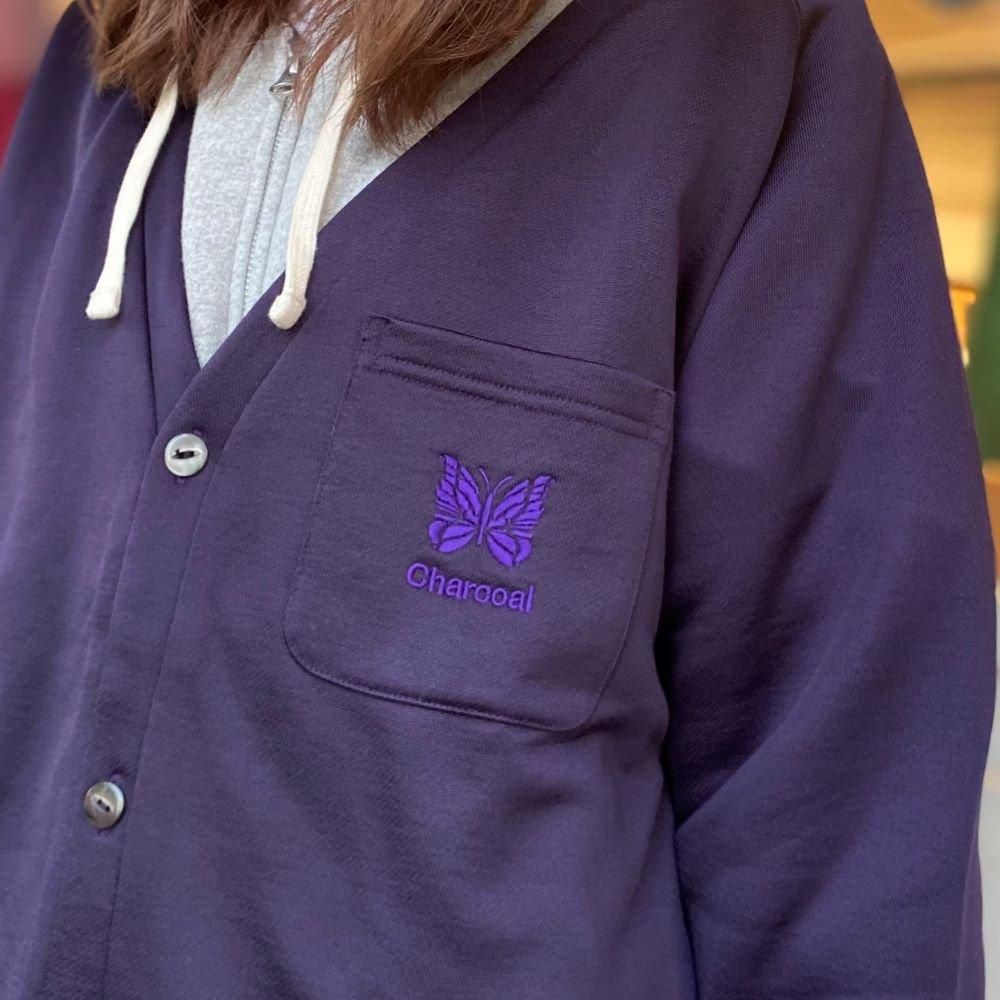 Needles（ニードルズ）〉別注 Bright Jersey V-Cardigan - Charcoal