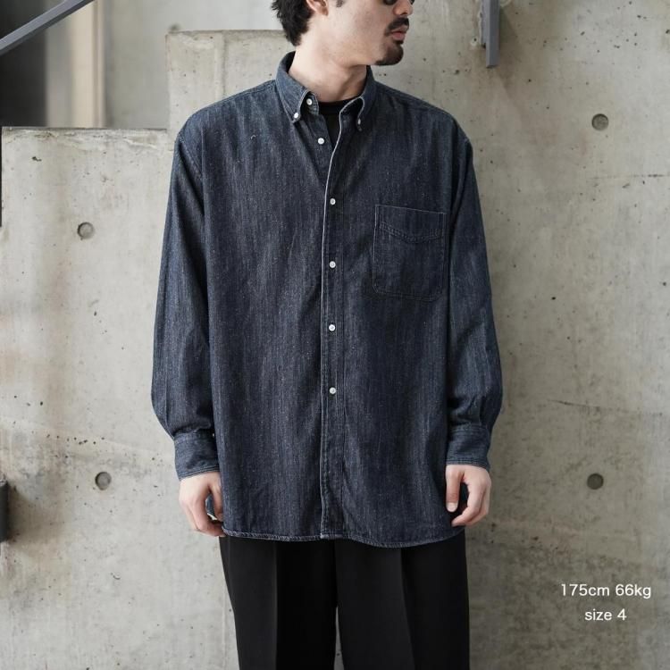 インテリム INTERIM 25aw シルクデニムボタンダウンシャツ 7oz SILK