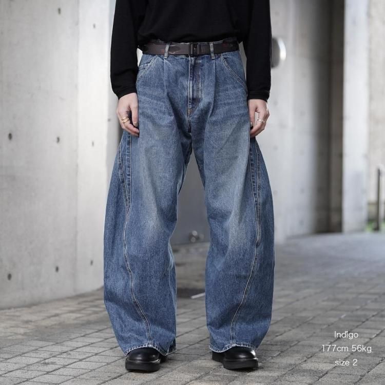 コッキ KHOKI 25aw カッティングデニムパンツ 3D cutting denim pants