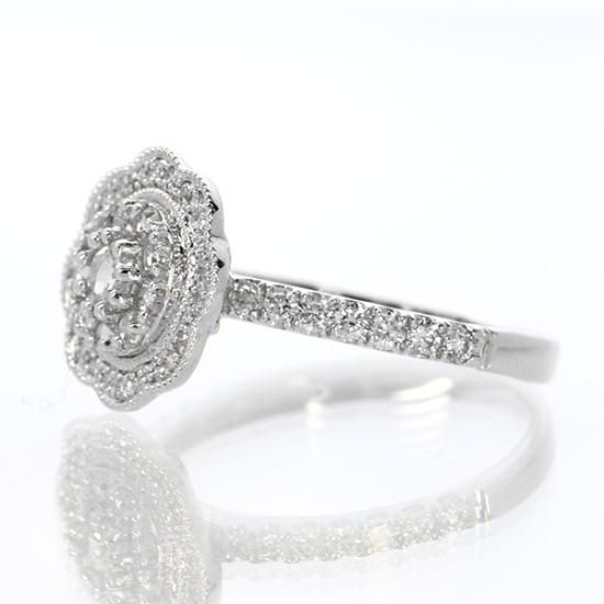 ダイヤモンド リング Pt900 プラチナ 0.5ct アンティーク調 ローズ