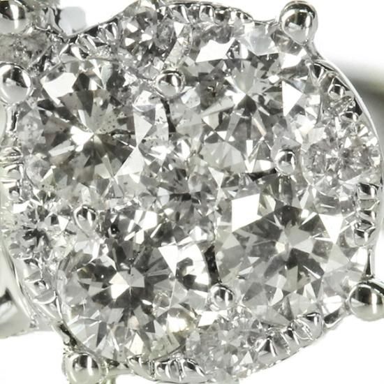 ダイヤモンド リング K18 ホワイトゴールド 1カラット バケット カット