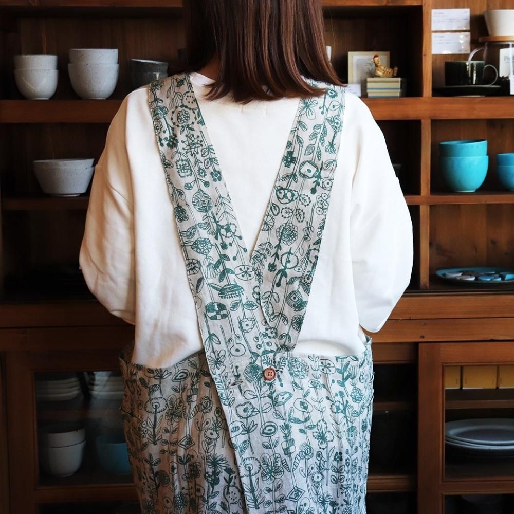 エプロン/リネン/三島家具オリジナル/ホワイト・ベージュ letter of