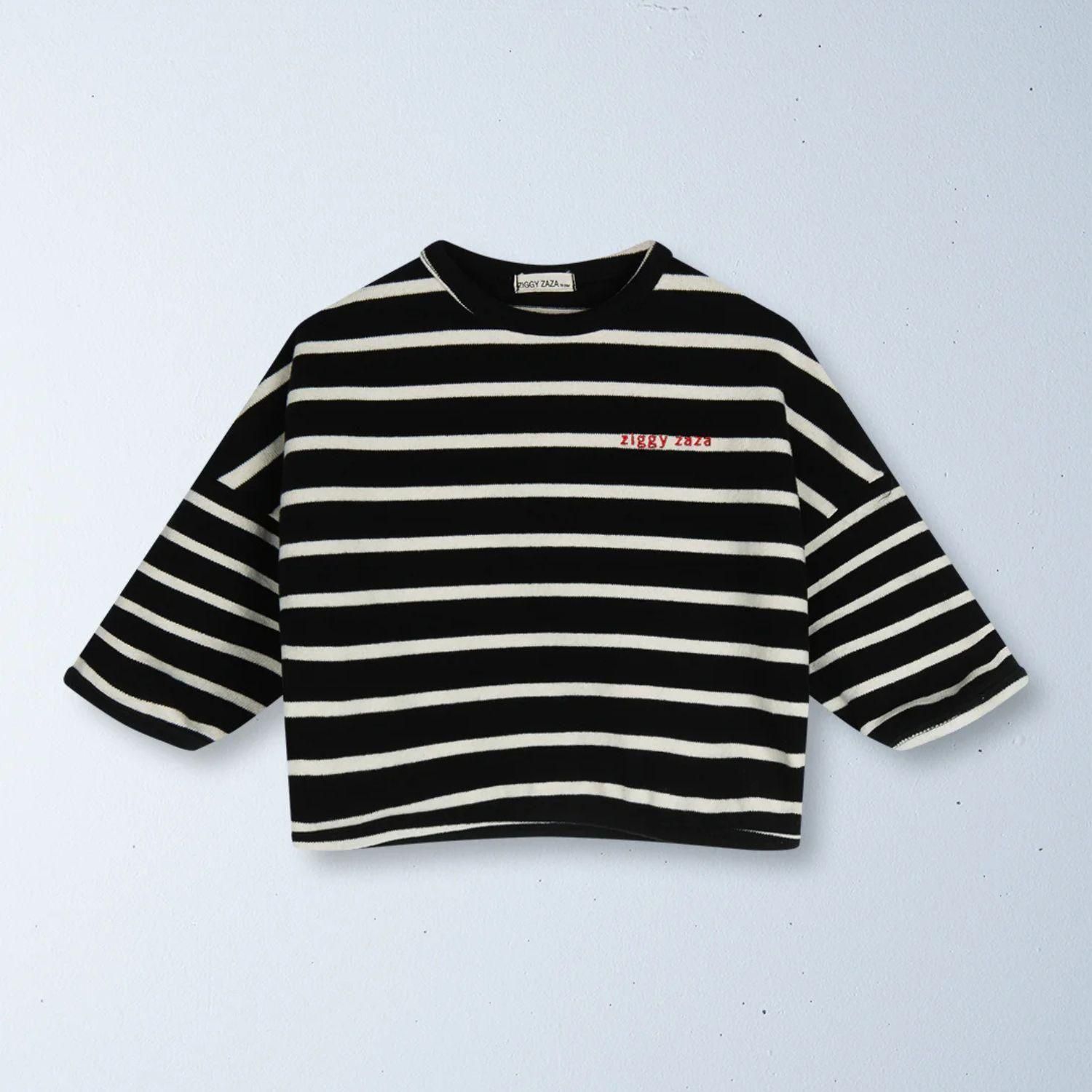 ZIGGY ZAZA row row pullover - jet stripe - BOLO