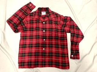 50s 60s 赤黒 チェックシャツ タータンチェック シャツ ヴィンテージ