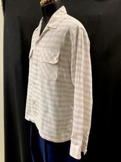 50s 赤グレー カスリネップ かすり 長袖シャツ シャツ ロカビリー