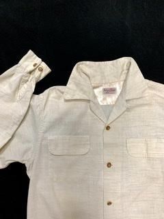 50s 白 黒 カスリネップ かすり ロカビリーシャツ フラップポケット